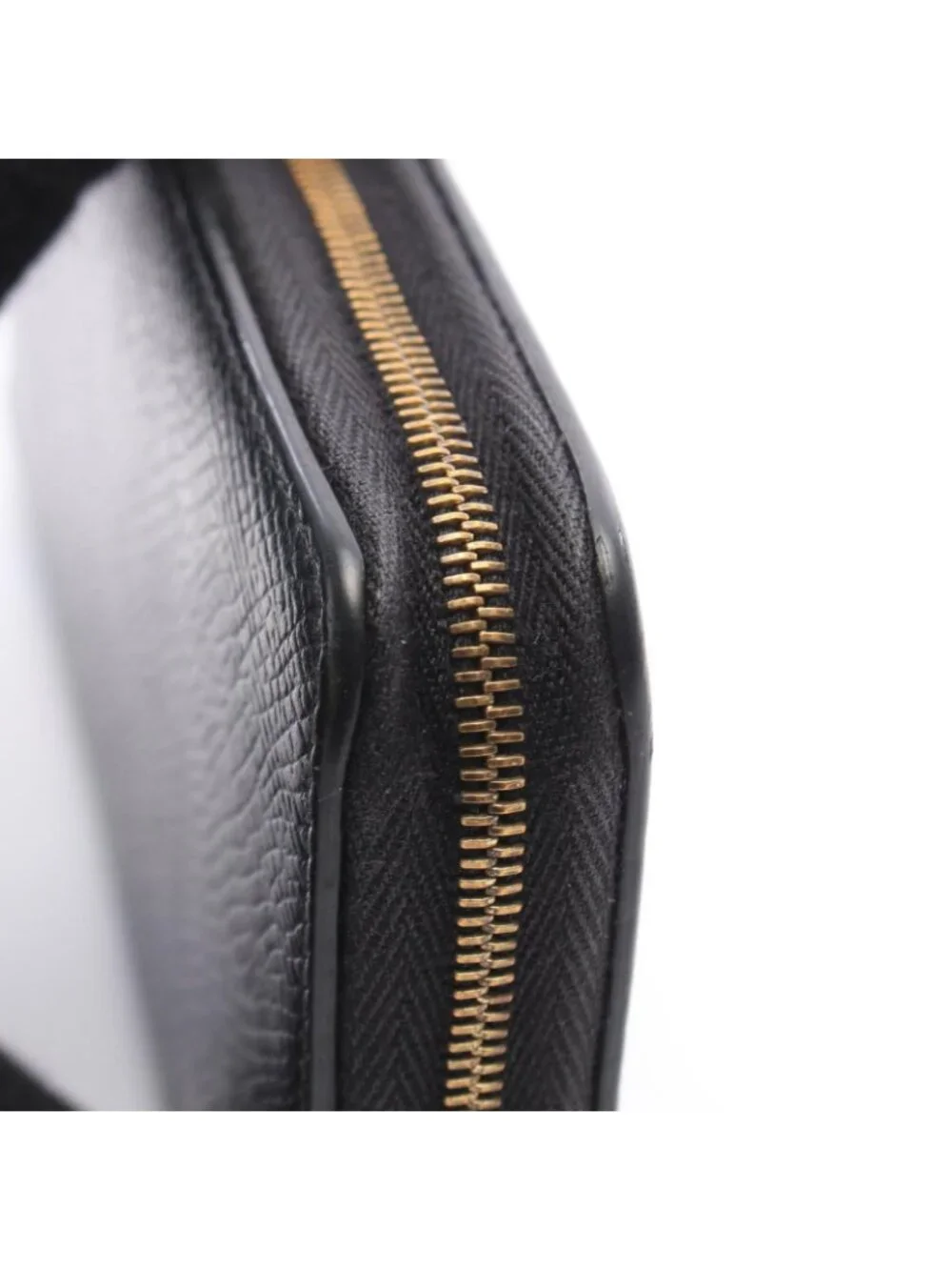 Celine Round Wallet Large Zipped Black Leather
